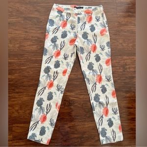 Zara seahorse coral beachy women’s medium coastal chic Capri pants